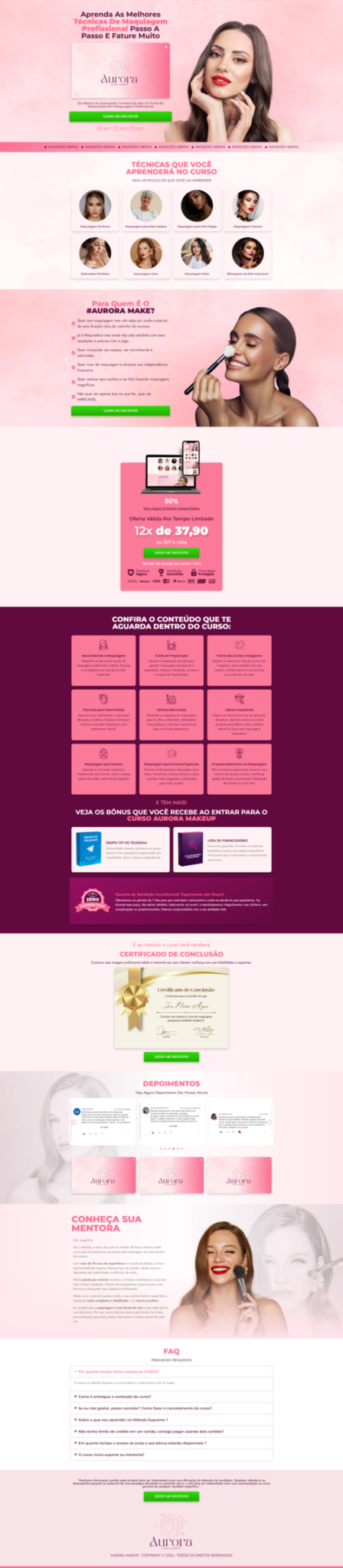 imagem landing page de maquiagem
