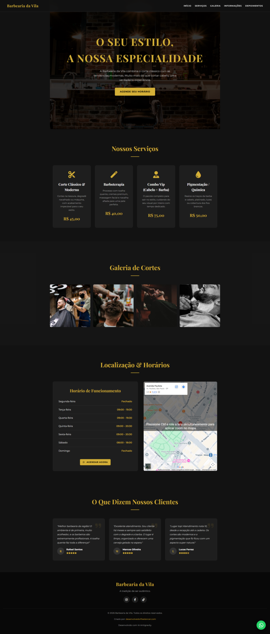 imagem site barbearia da vila